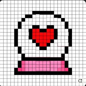 heart snow globe perler bead art